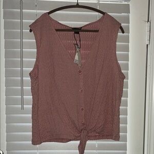 Sanctuary Mauve Button-Down Sleeveless Top